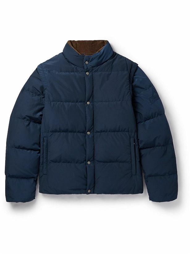 Photo: Holubar - Convertible Quilted Padded Shell Down Jacket - Blue