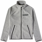 Napapijri Men's Tear Box Logo Fleece Jacket in Grey Melange