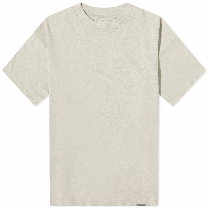 Photo: Represent Men's Blank Crew Neck T-Shirt in Cream Marl