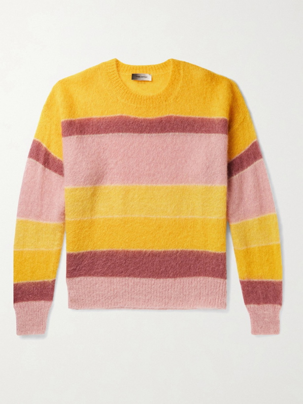 Photo: ISABEL MARANT - Drussellh Striped Mohair-Blend Sweater - Yellow