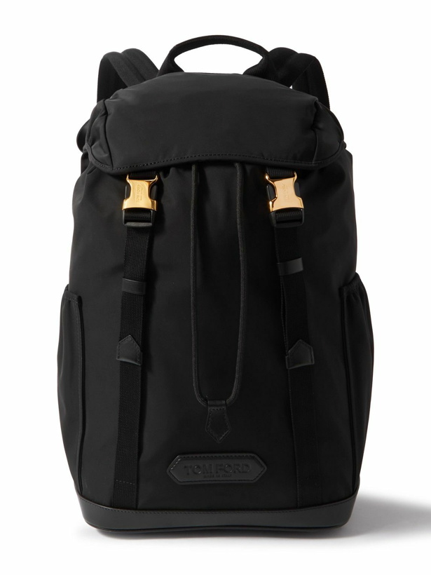 Photo: TOM FORD - Leather-Trimmed Logo-Appliquèd Nylon Backpack