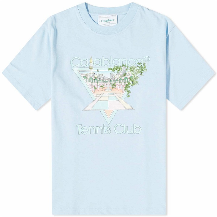 Photo: Casablanca Men's Tennis Club Icon T-Shirt in Pale Blue