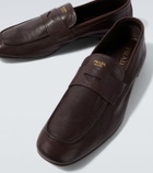 Prada Logo leather penny loafers