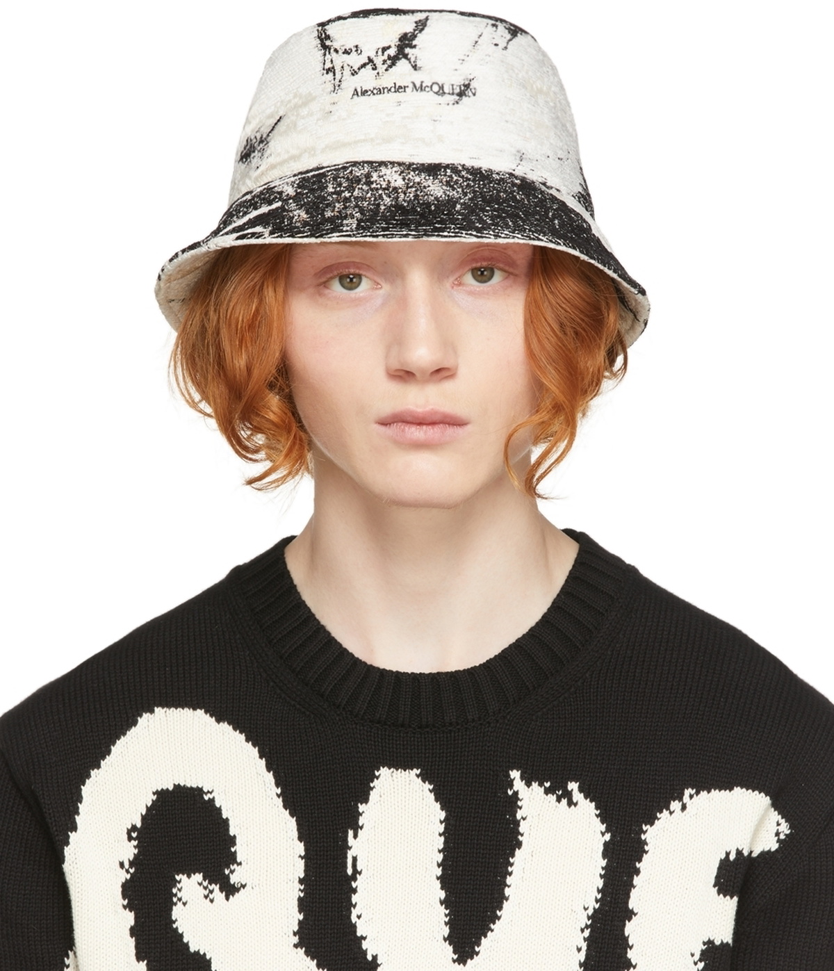 Alexander McQueen Black & Off-White William Blake Dante Bucket Hat ...