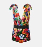 Dolce&Gabbana Floral silk-blend playsuit