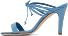 Manolo Blahnik Blue Strapped Mules