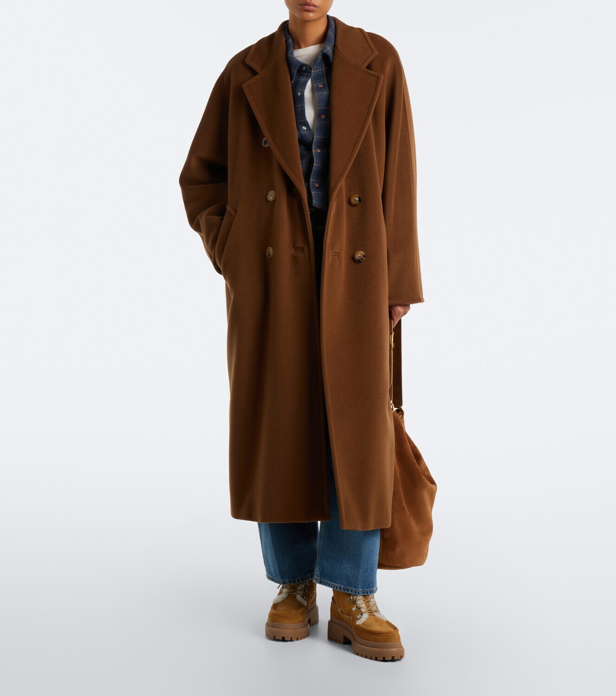 Yves Salomon Shearling-lined suede lace-up boots
