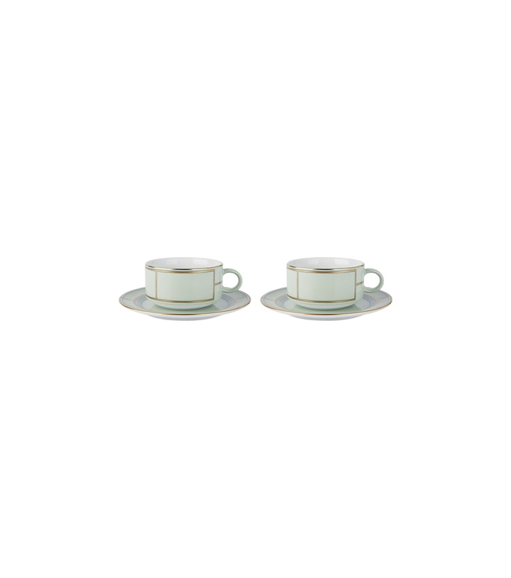 Photo: Ginori 1735 Diva set of 2 porcelain teacups and saucers