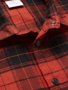 VETEMENTS - Logo-Print Checked Cotton-Flannel Shirt - Red