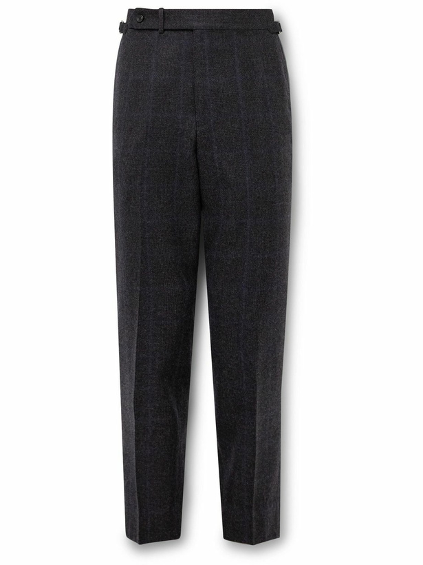 Photo: Dunhill - Straight-Leg Prince of Wales Checked Wool-Felt Suit Trousers - Blue