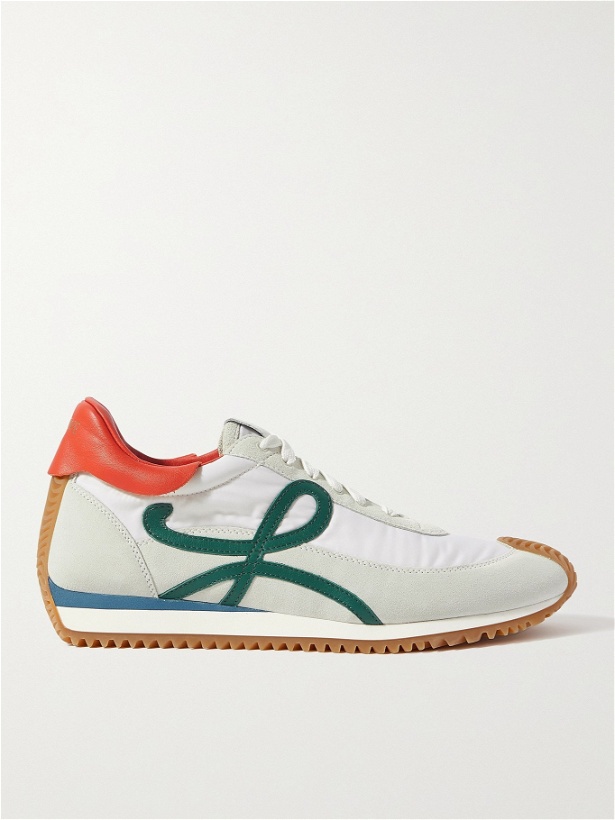 Photo: LOEWE - Paula's Ibiza Flow Runner Leather-Trimmed Nylon and Suede Sneakers - White