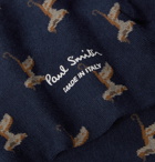 PAUL SMITH - Stretch Cotton-Blend Jacquard Socks - Blue