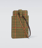 Maison Margiela - Tweed printed leather phone pouch