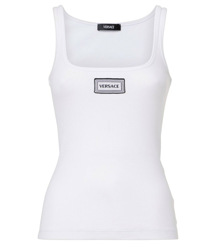 Photo: Versace Logo embroidered tank top