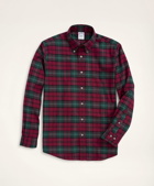 Brooks Brothers Men's Regent Regular-Fit Portuguese Flannel Shirt | Burgundy