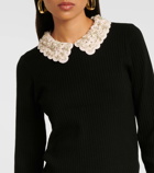 Carolina Herrera Embellished wool sweater