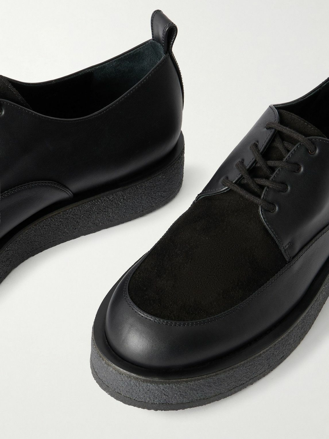 Enfants Riches Déprimés - Sleeper Suede-Trimmed Leather Derby Shoes - Black