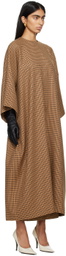 Marie Adam-Leenaerdt Brown Houndstooth Maxi Dress
