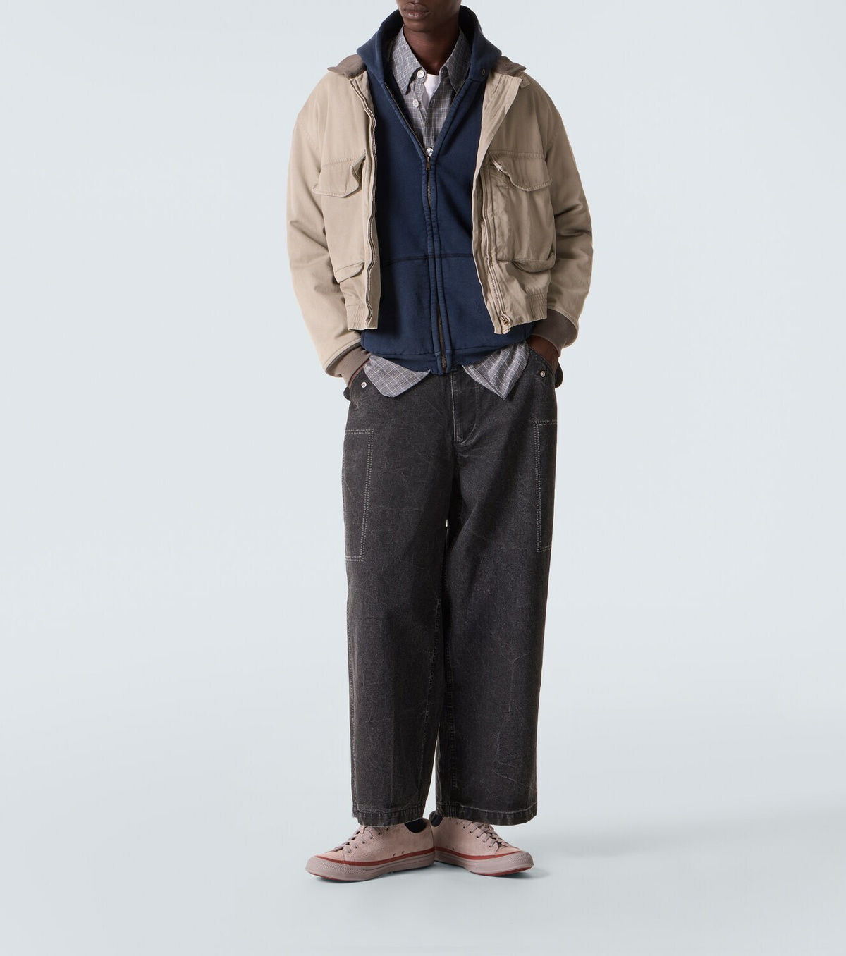 A.Presse Vintage cotton zip-up hoodie
