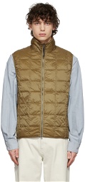 TAION Beige High Neck Quilted Down Vest