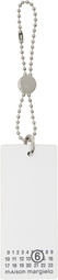MM6 Maison Margiela White 'Numeric Tag' Bag Charm