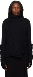 Y's Black Rib Finger Hole Turtleneck