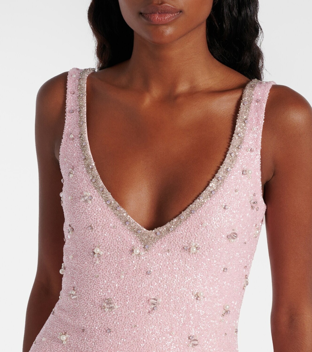 Clio Peppiatt Coralina crystal-embellished minidress