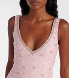 Clio Peppiatt Coralina crystal-embellished minidress