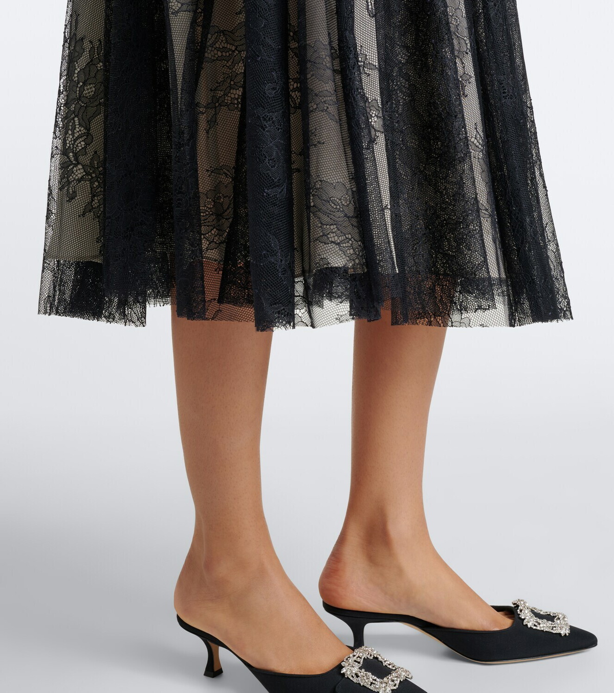 Erdem Embellished lace midi dress