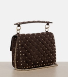 Valentino Garavani Rockstud Spike Medium suede top-handle bag