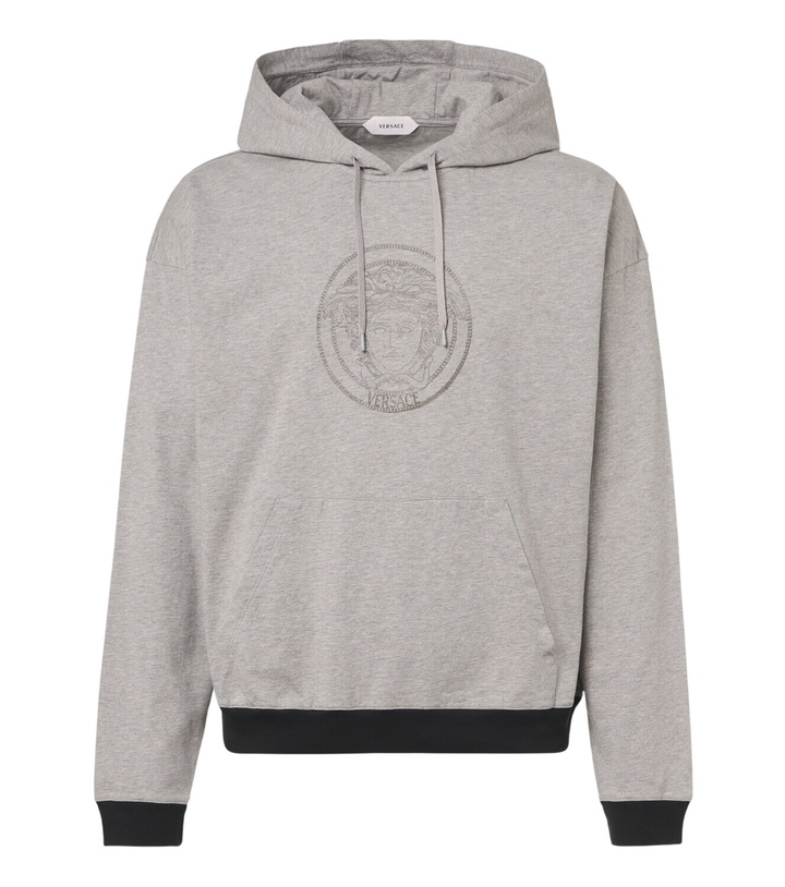 Photo: Versace Medusa cotton jersey hoodie