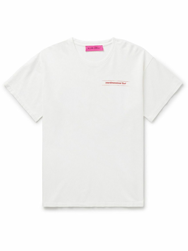 Photo: The Elder Statesman - Surf-Yin Printed Cotton and Cashmere-Blend Jersey T-Shirt - White