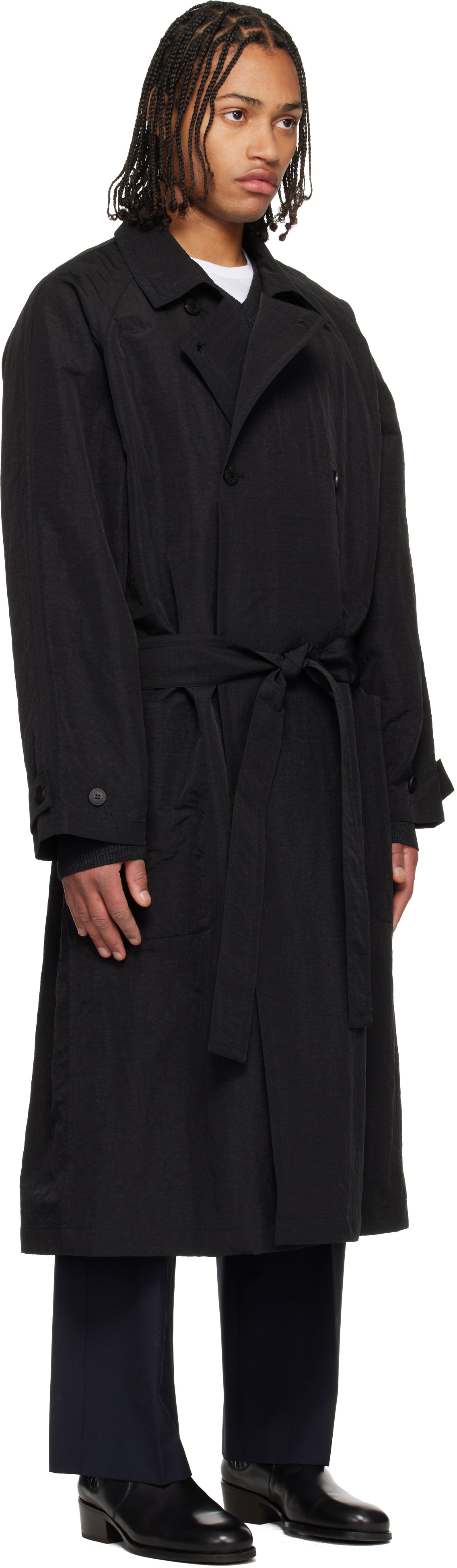LE17SEPTEMBRE Black Crisp Raglan Trench Coat