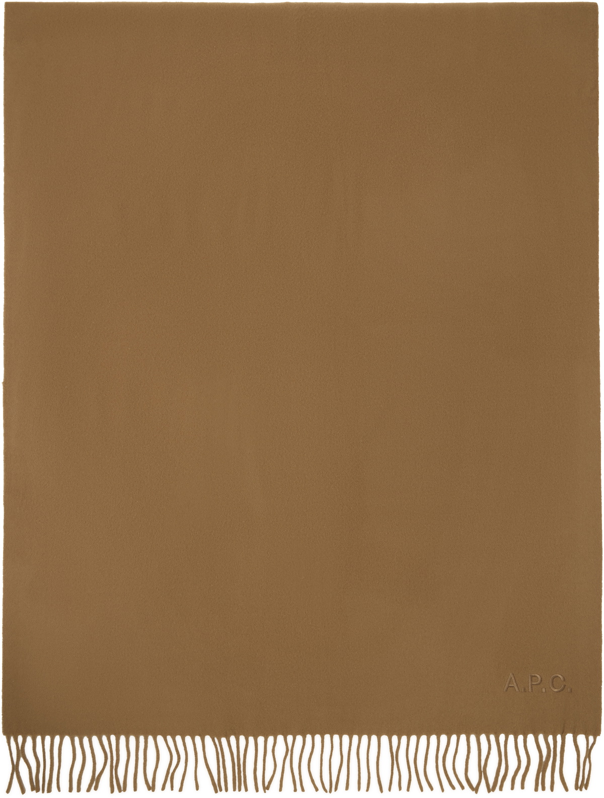 A.P.C. Tan Alix Embroidered Scarf