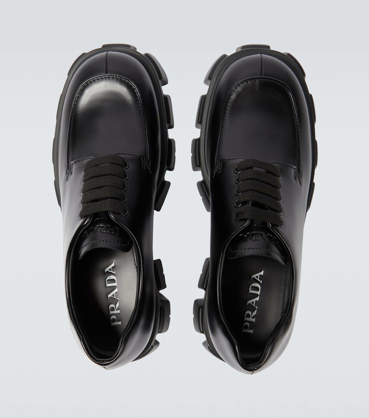 Prada Monolith brushed leather derby shoes