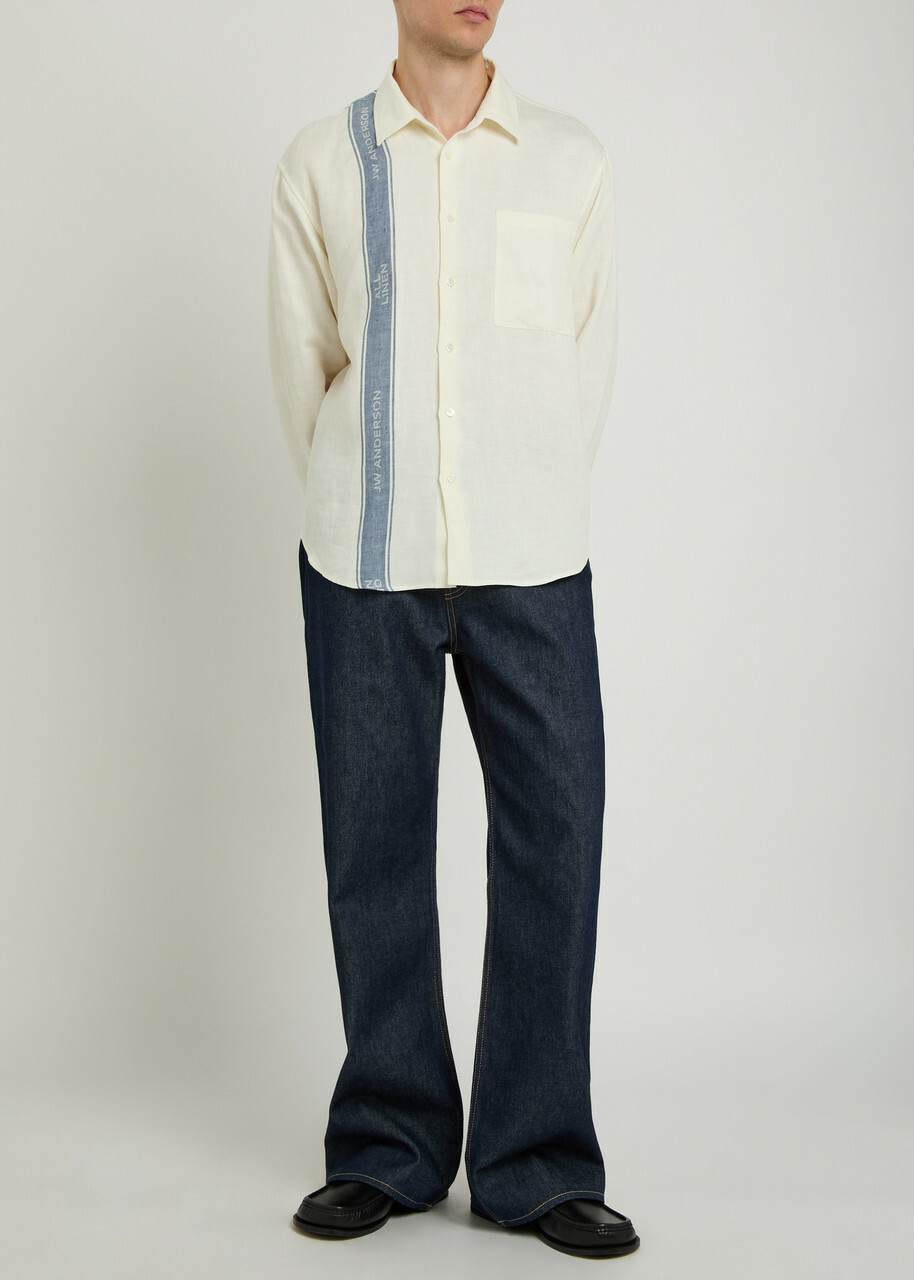 JW Anderson Logo Linen Shirt Off White