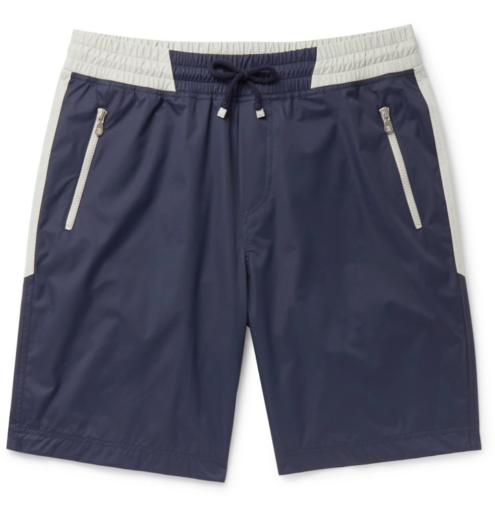 Photo: Brunello Cucinelli - Colour-Block Shell Shorts - Blue