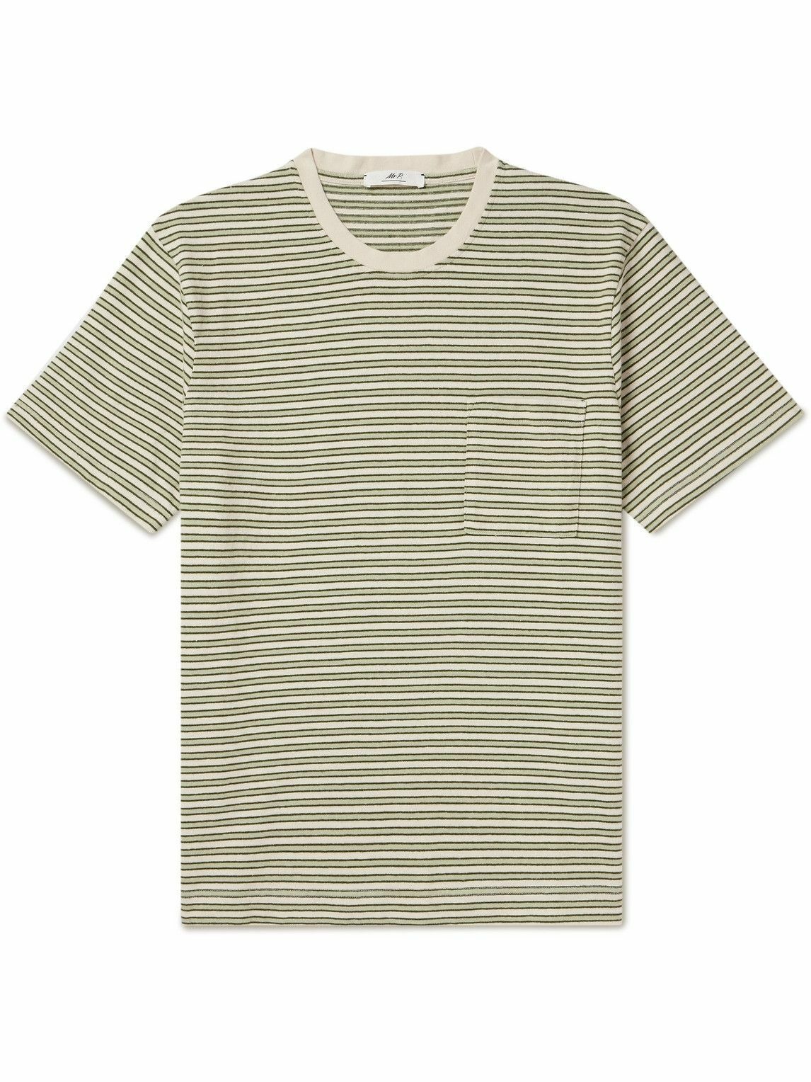 Photo: Mr P. - Striped Organic Cotton-Jersey T-Shirt - Green