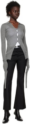 J KOO Black Belted Trousers