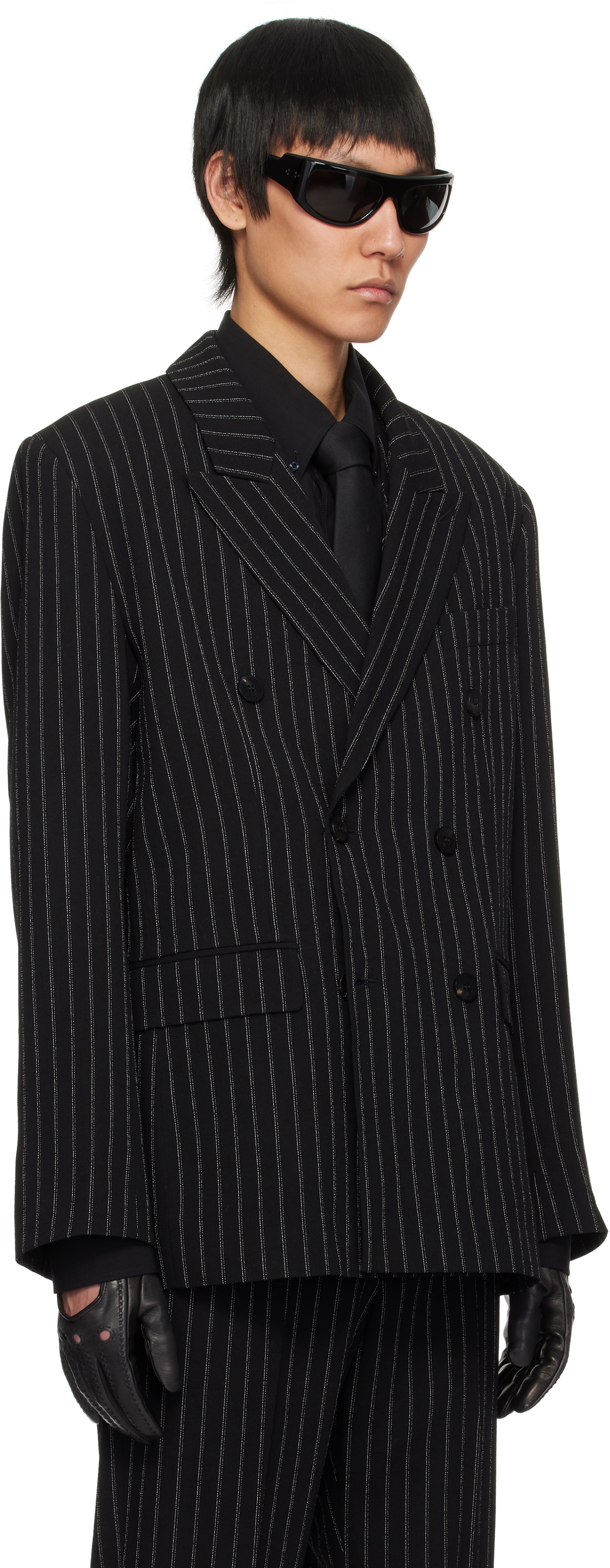 Ernest W. Baker Black Double Breasted Blazer