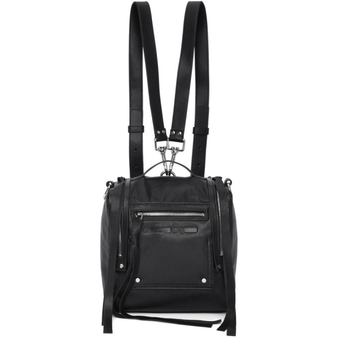 McQ Alexander McQueen Black Mini Convertible Box Backpack McQ