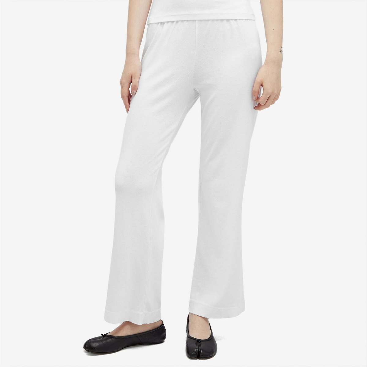 DONNI. Women's Baby Rib Scallop Pant in Powder