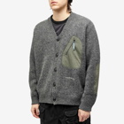 And Wander Men's Shetland Wool Knit Cardigan in Grey