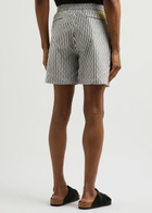 Percival Aegean Striped Cotton Shorts Black
