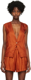 Silk Laundry Orange Slouch Vest