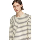 Tiger of Sweden Jeans Off-White and Black Striped Salk Long Sleeve T-Shirt