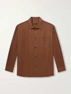 Brioni - Wool and Silk-Blend Twill Shirt - Brown