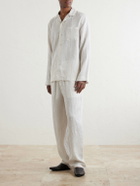 Derek Rose - Milan 31 Printed Linen Pyjama Set - Neutrals