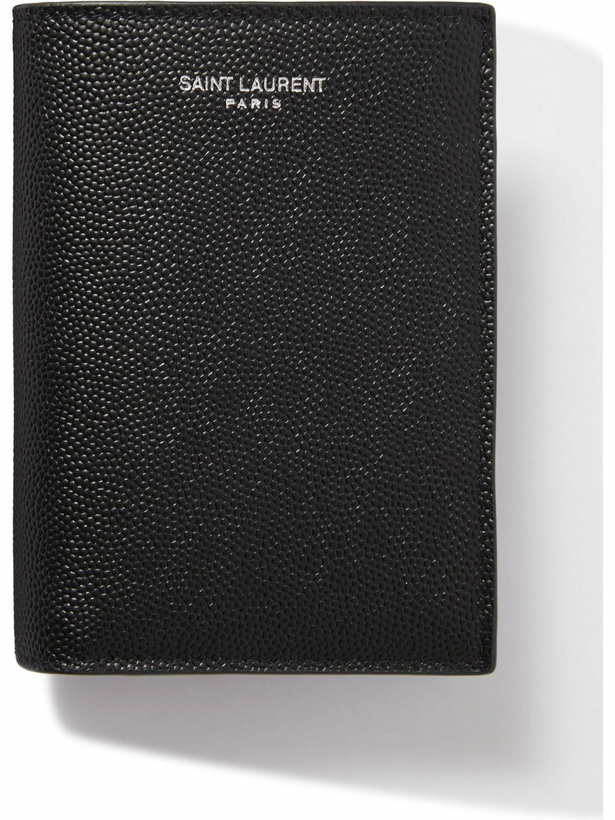 Photo: SAINT LAURENT - Logo-Debossed Full-Grain Leather Billfold Wallet - Black