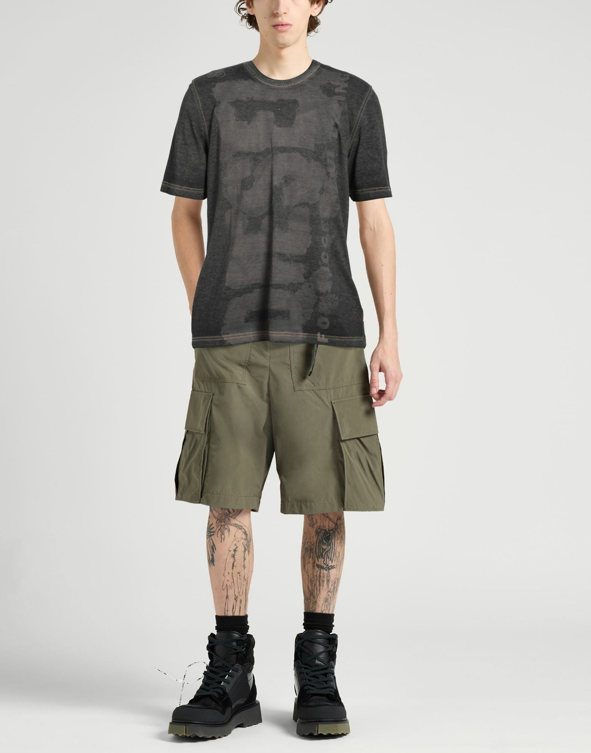 Diesel Mens T-shirt in Khaki